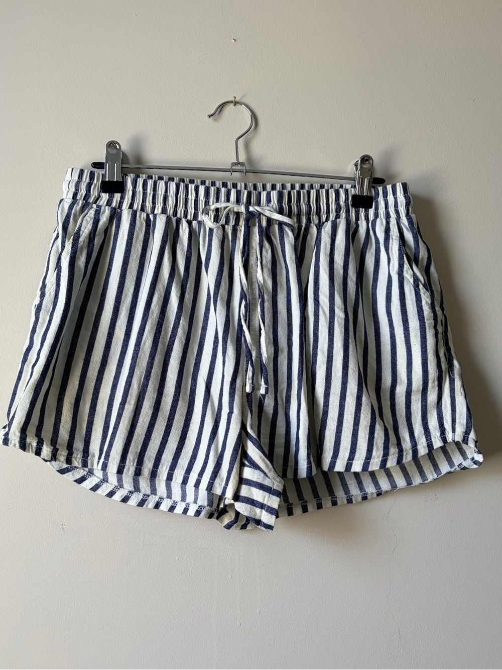 Universal Thread - Striped Navy and White Elastic-Waist Women’s Shorts